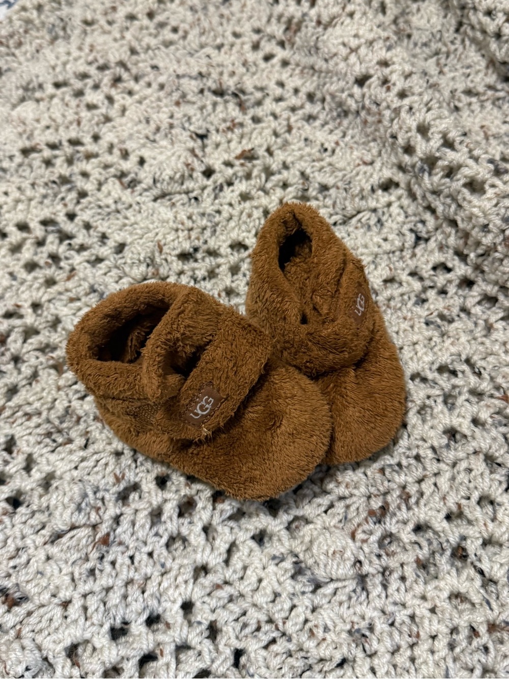 UGG Baby Booties Brown Fur Size 2 3